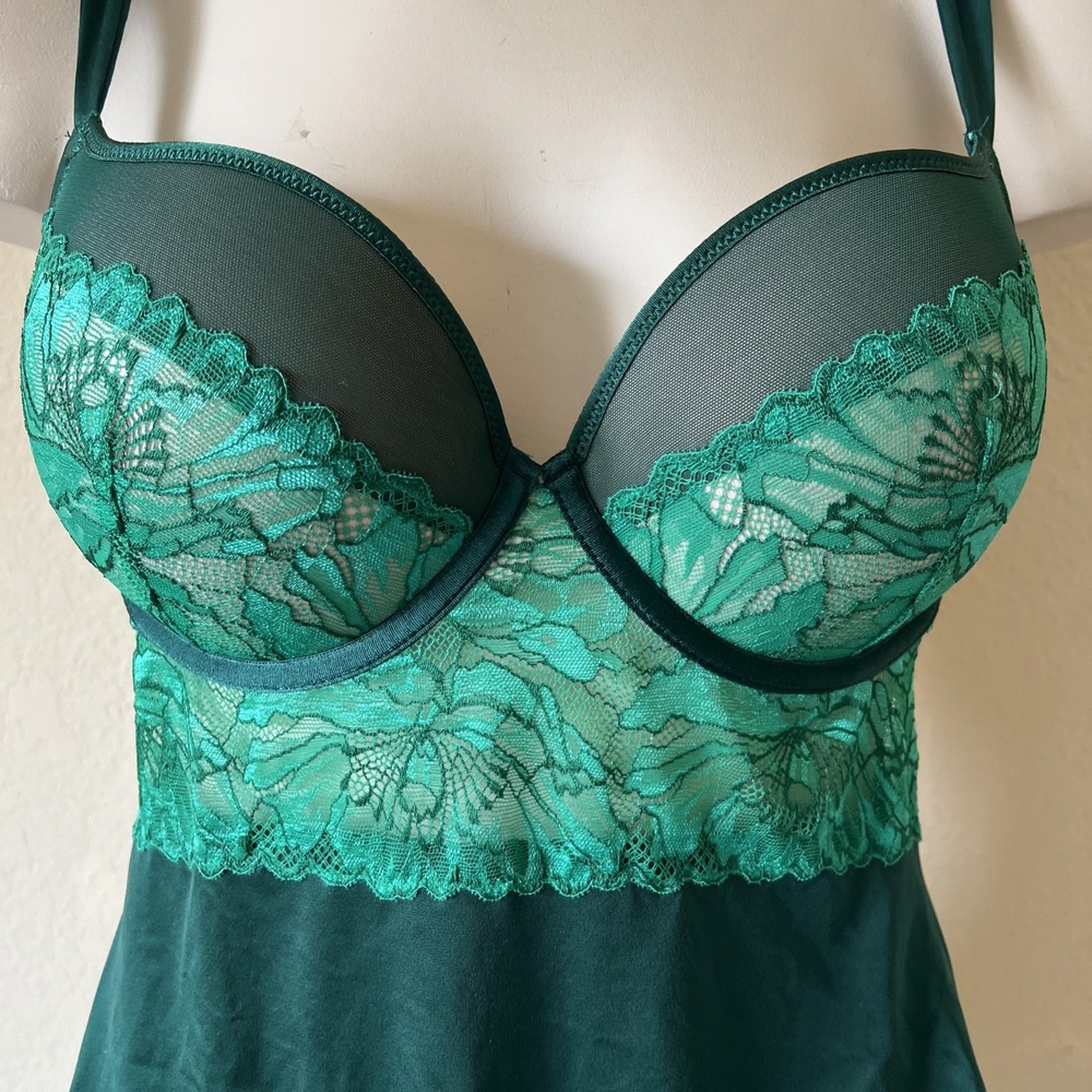 Auden Women's Bra Bodysuit Lingerie Lace Underwire Womens M Green Costume